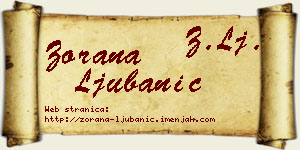 Zorana Ljubanić vizit kartica